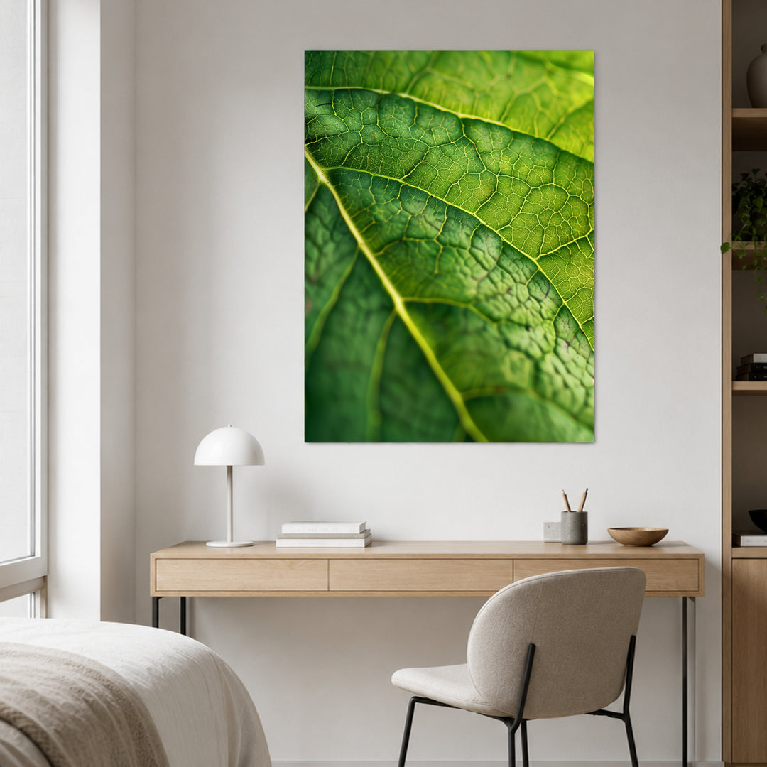 Grünes Blatt Makro Poster Landschaft – mattes Kunstdruck-Papier – Ansicht 3