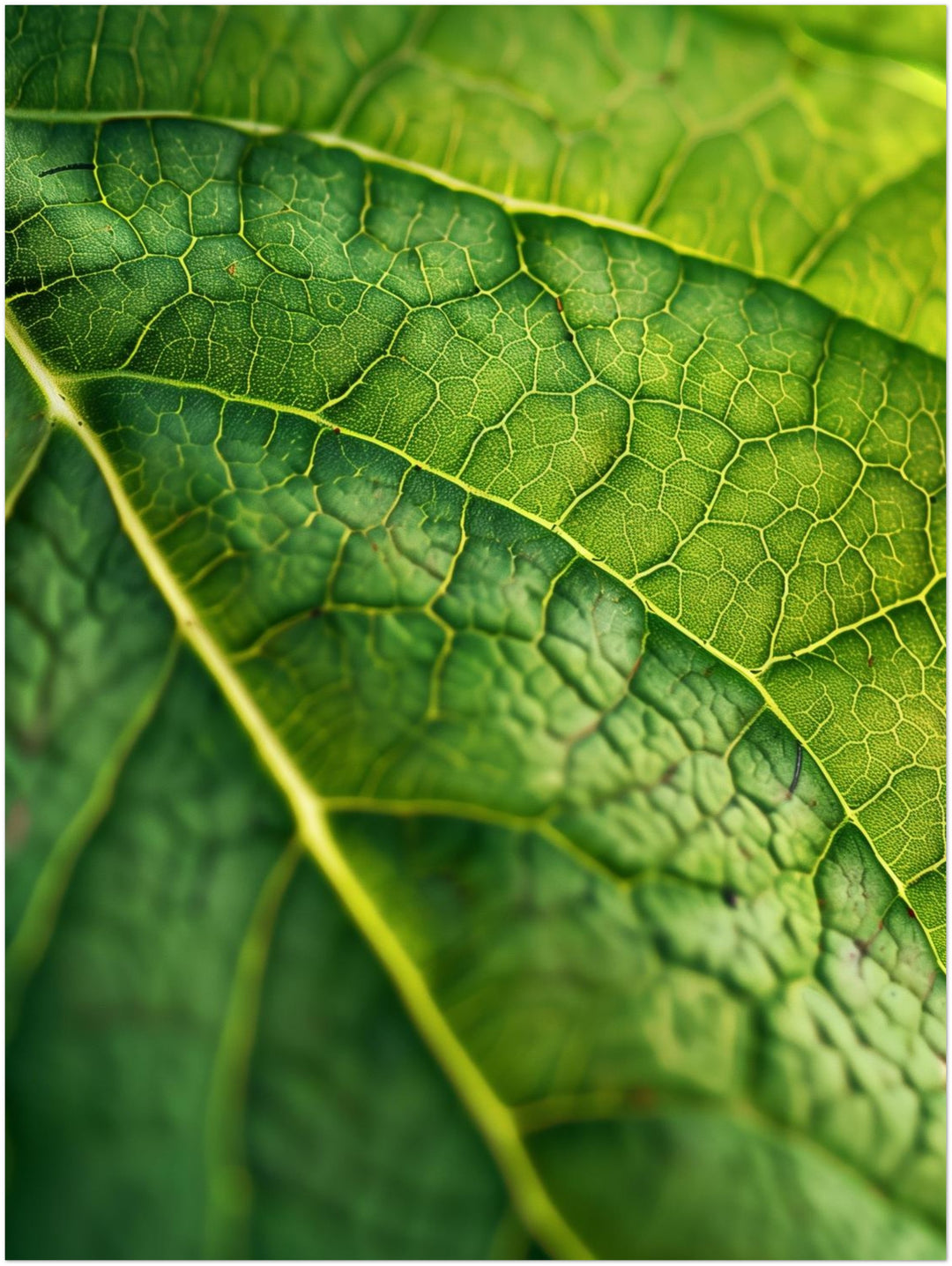 Grünes Blatt Makro Leinwandbild – Ohne Rahmen – Produktfoto