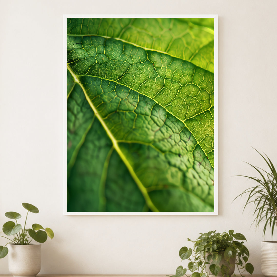 Grünes Blatt Makro Poster Landschaft – mattes Kunstdruck-Papier – Ansicht 4
