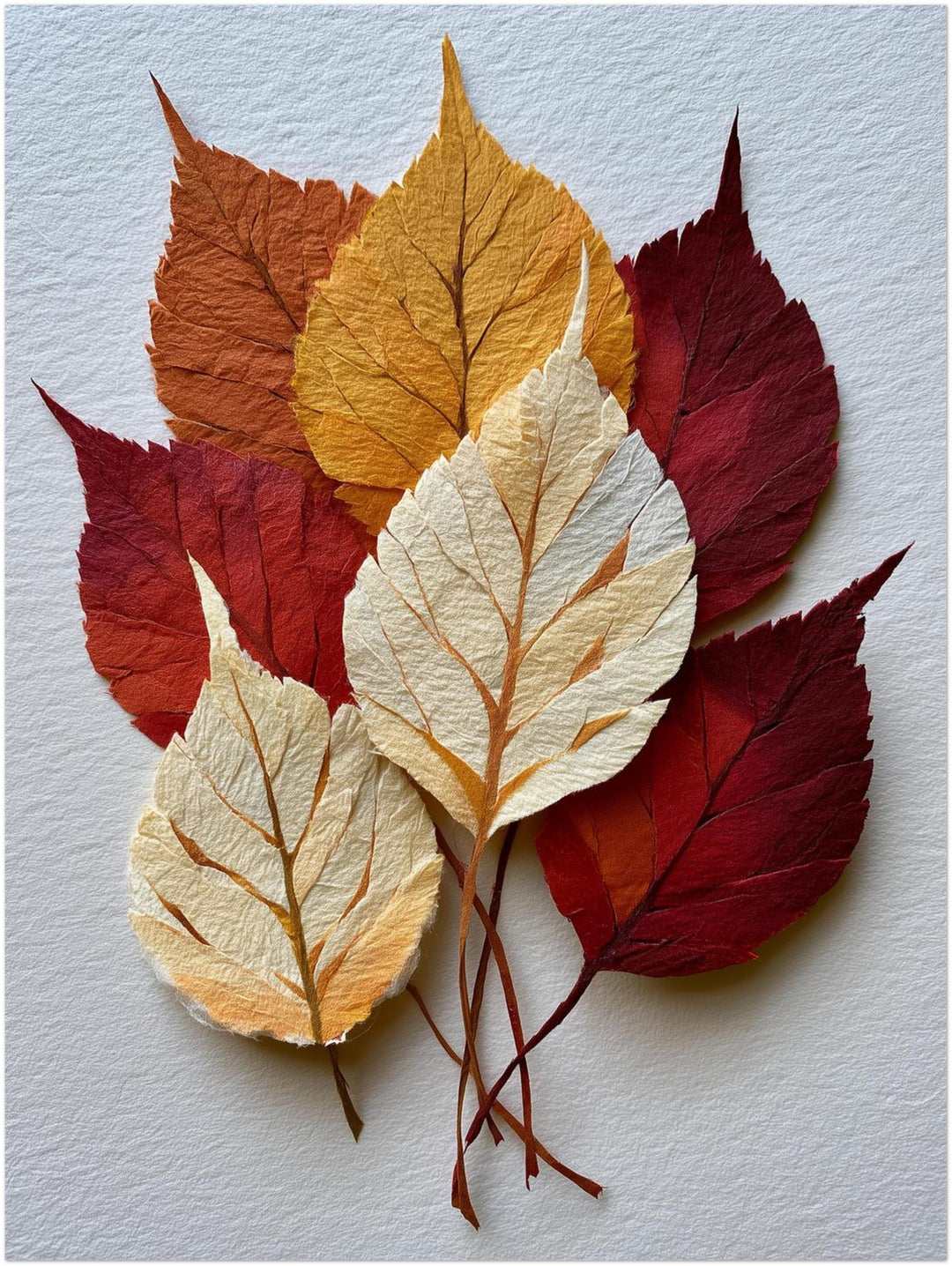 Herbstblätter in Papieroptik Poster – Ohne Rahmen – Produktfoto