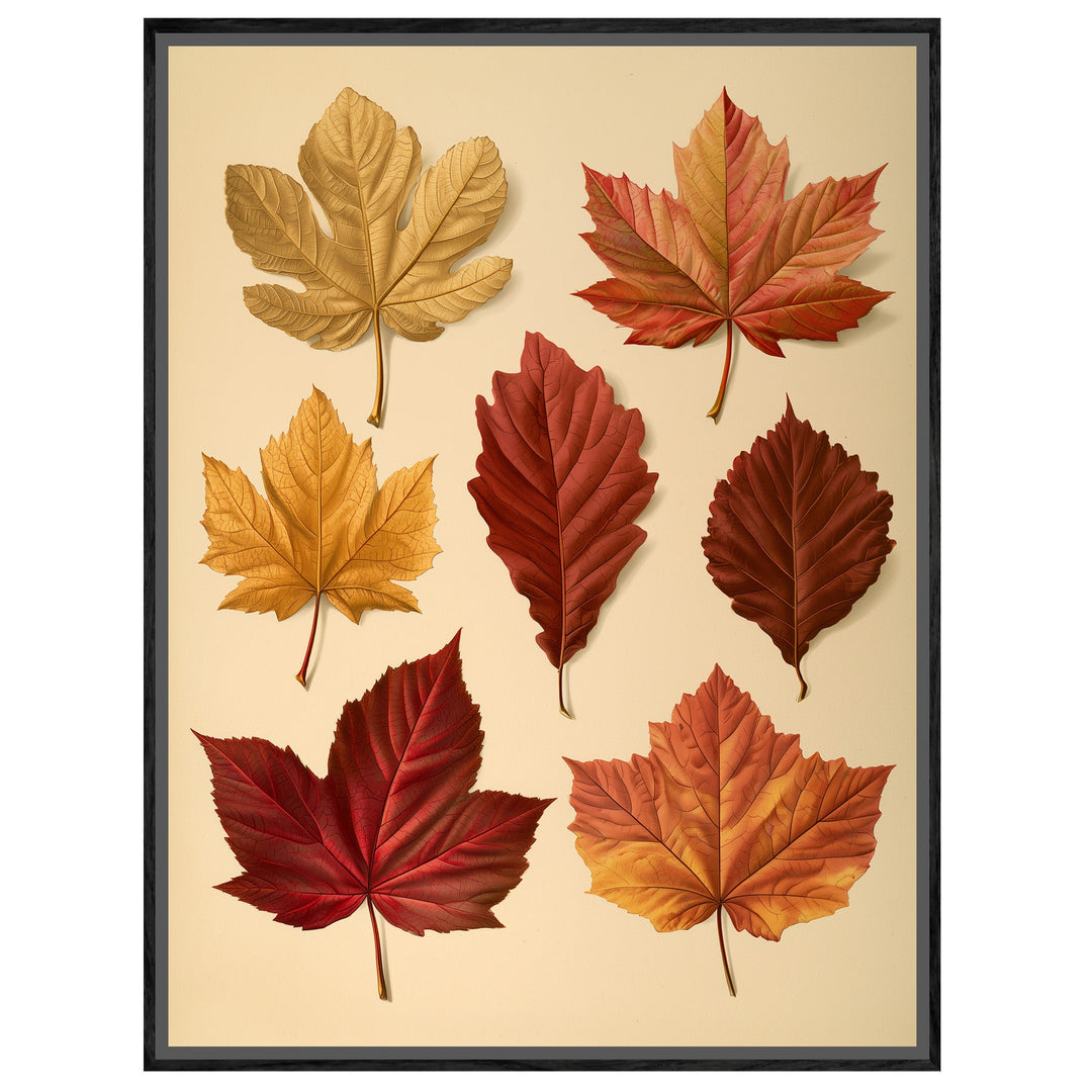 Herbstblätter in rot und gold Leinwandbild – Leinwandbild