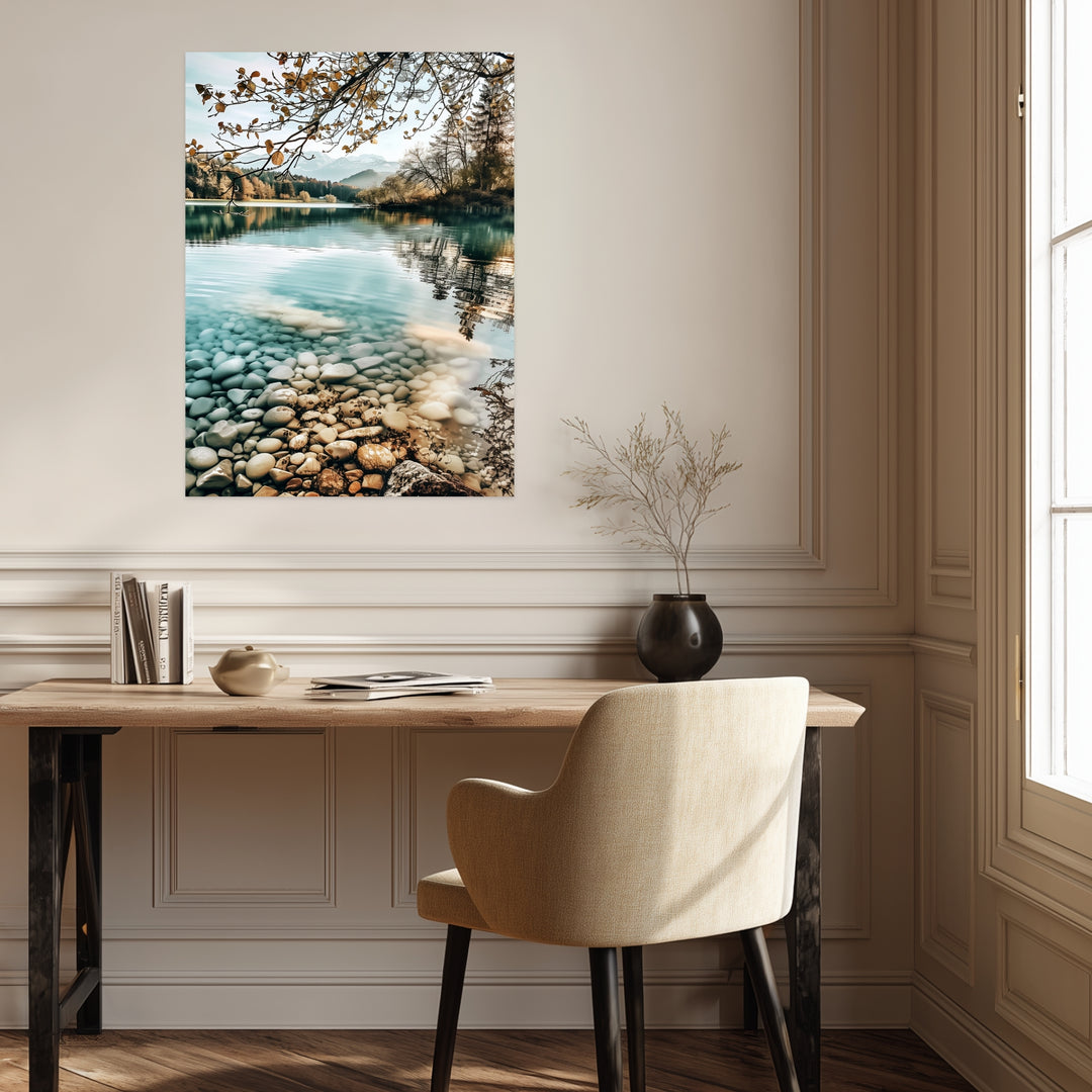 Bergsee im Herbst Poster Landschaft – mattes Kunstdruck-Papier – Ansicht 3