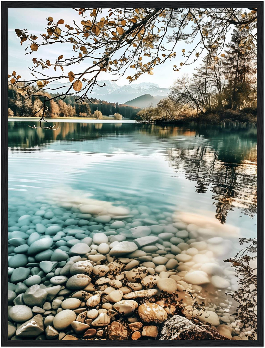 Bergsee im Herbst Poster Landschaft – mattes Kunstdruck-Papier – Ansicht 5