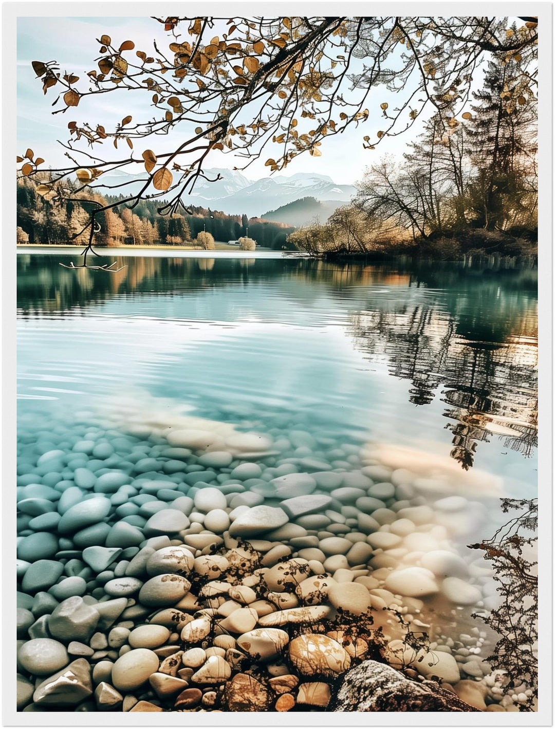 Bergsee im Herbst Poster Landschaft – mattes Kunstdruck-Papier – Ansicht 6