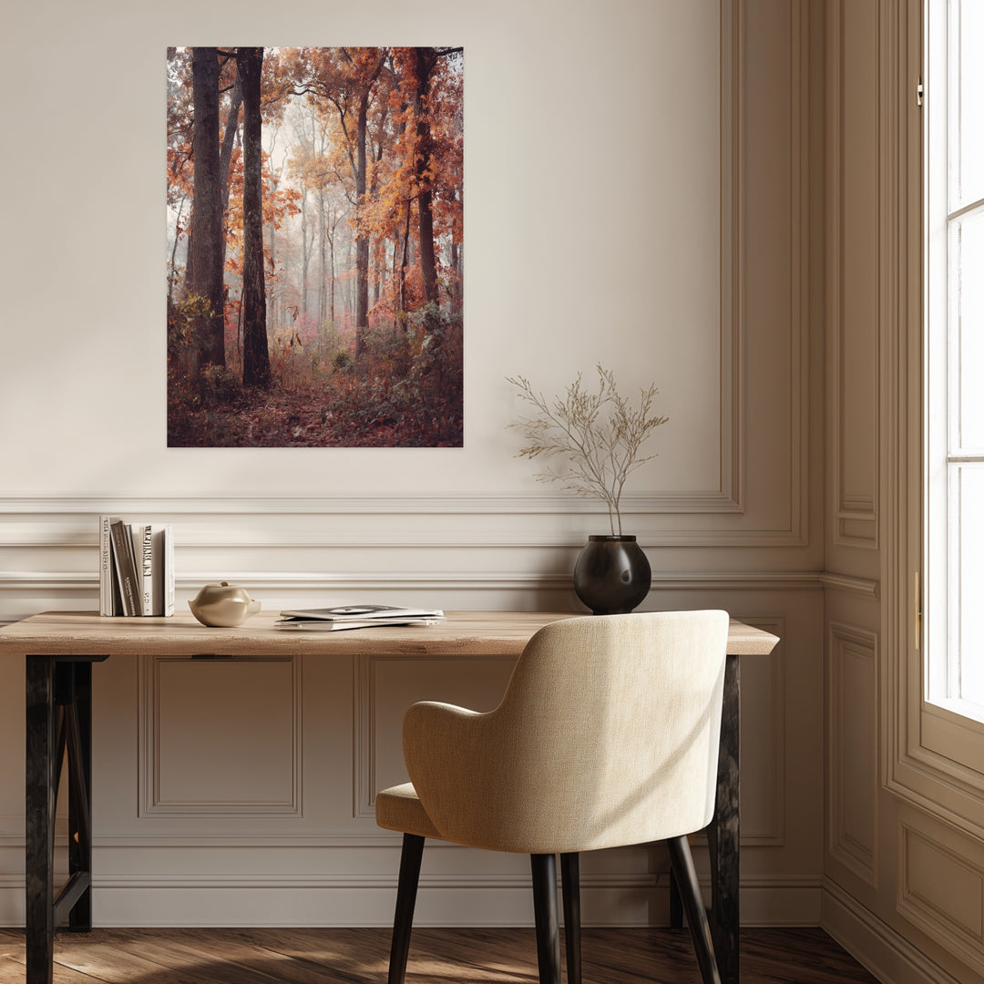 Herbstlicher Laubwald Poster abstrakt – mattes Kunstdruck-Papier – Ansicht 2