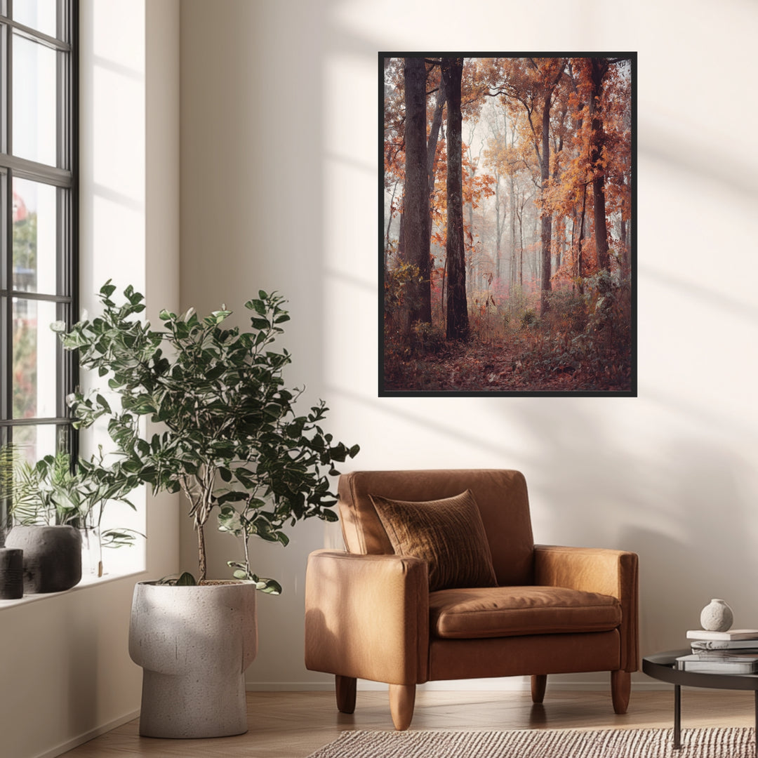 Herbstlicher Laubwald Poster abstrakt – mattes Kunstdruck-Papier – Ansicht 3