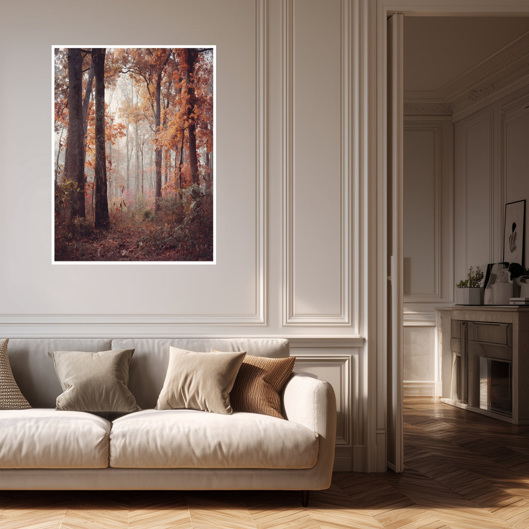 Herbstlicher Laubwald Poster abstrakt – mattes Kunstdruck-Papier – Ansicht 4
