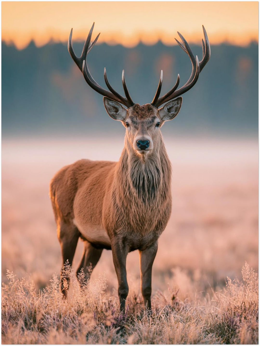 Hirsch im Morgenlicht Poster – Ohne Rahmen – Produktfoto