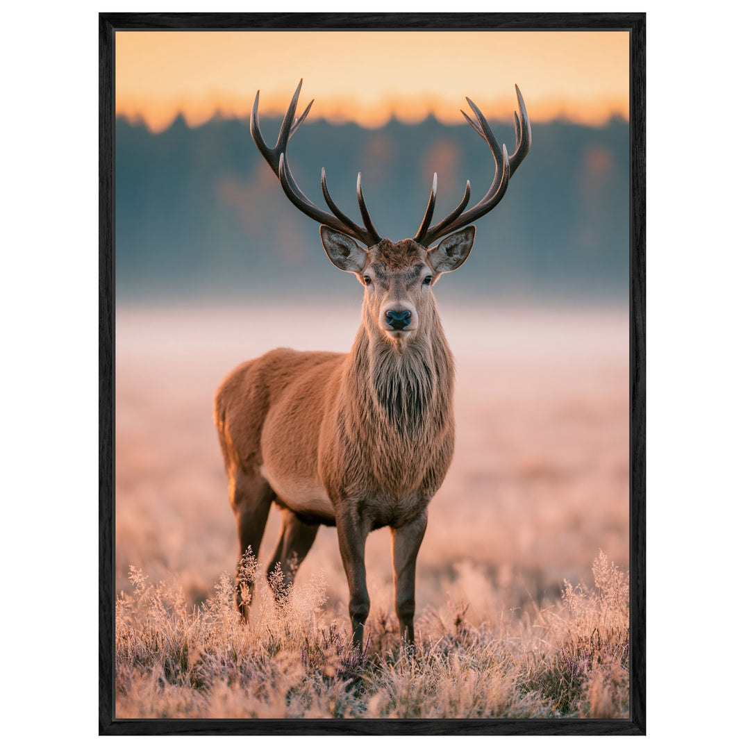 Hirsch im Morgenlicht Leinwandbild – Leinwandbild