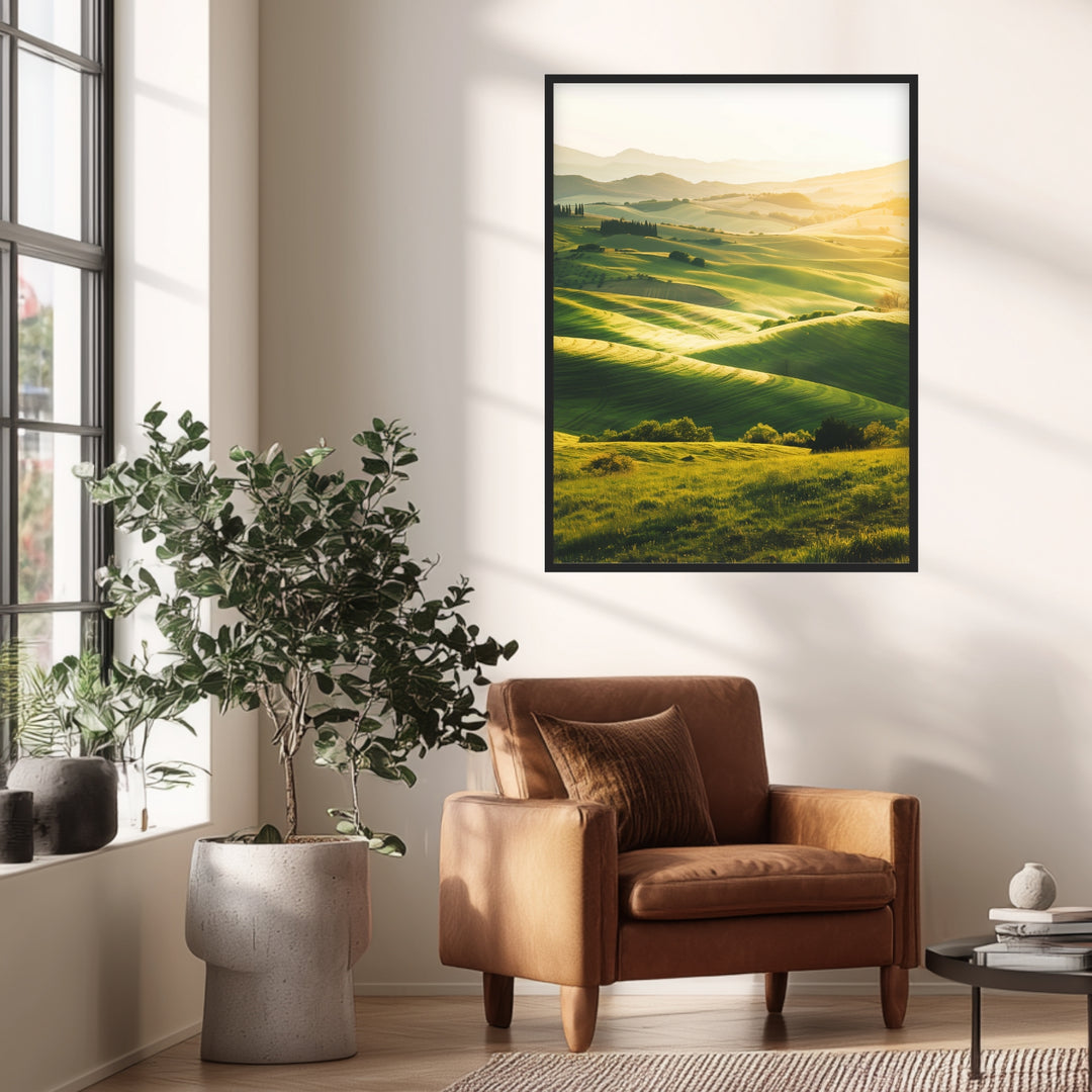 Sanfte Hügel im Morgenlicht Poster abstrakt – mattes Kunstdruck-Papier – Ansicht 3