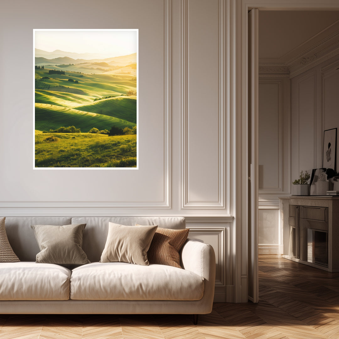 Sanfte Hügel im Morgenlicht Poster abstrakt – mattes Kunstdruck-Papier – Ansicht 4