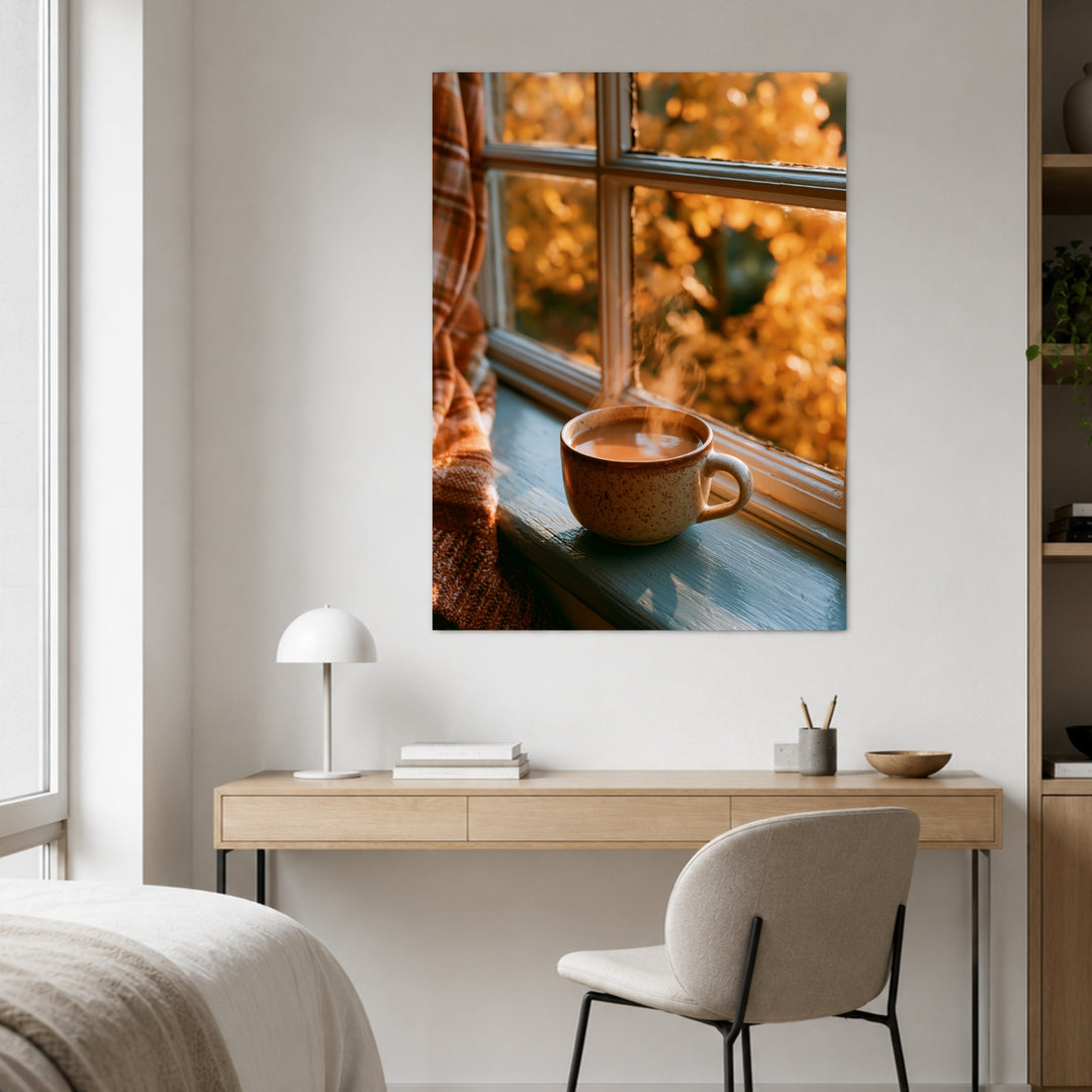 Herbstmorgen am Fenster Poster – Ohne Rahmen – Produktfoto