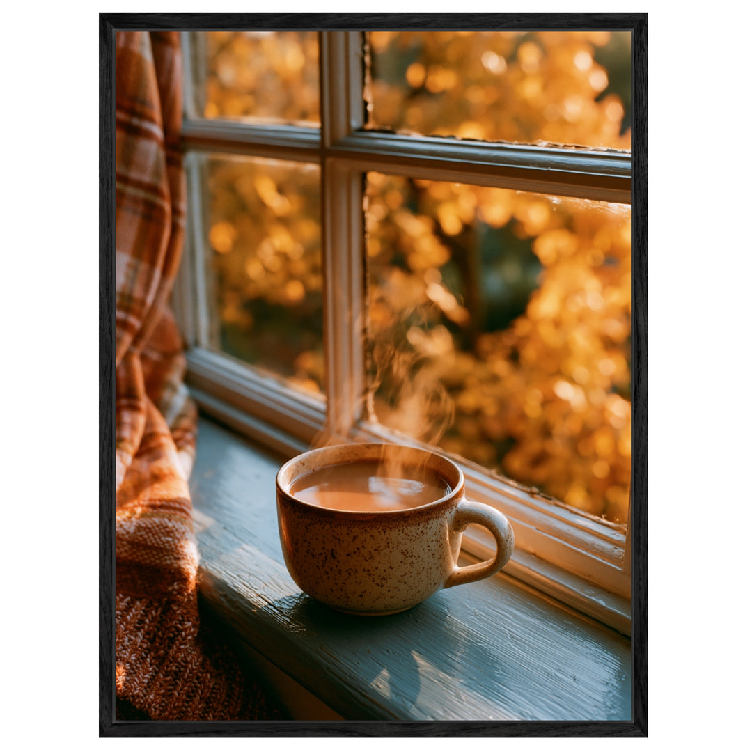 Herbstmorgen am Fenster Leinwandbild – Leinwandbild