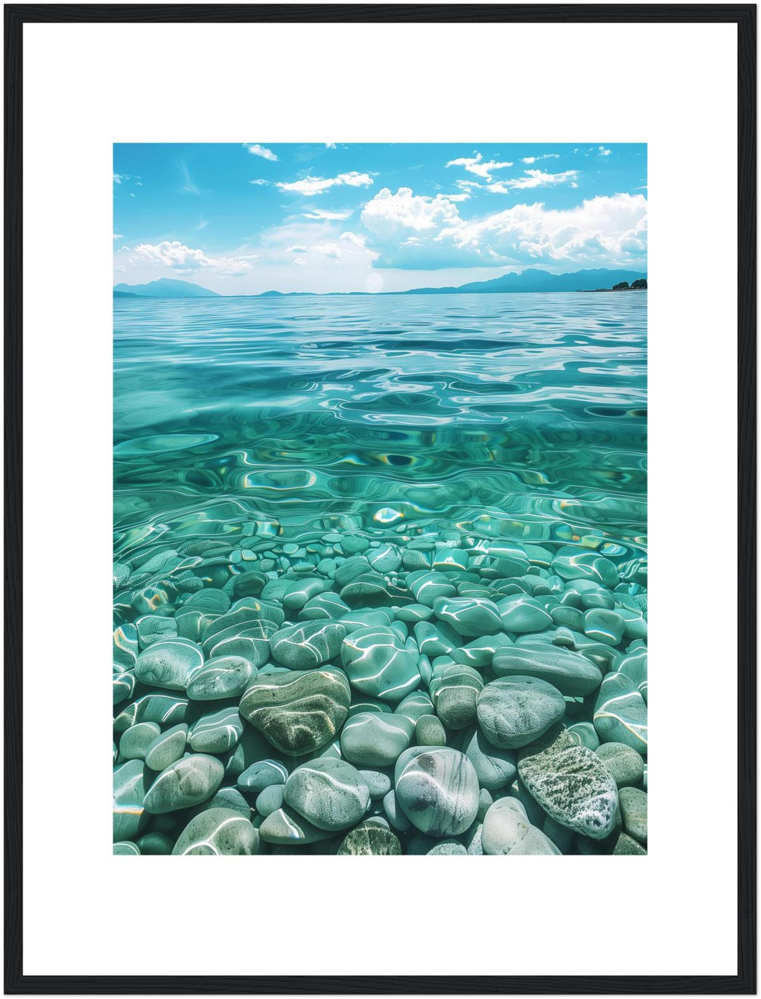 Kieselsteine im Meer Poster Landschaft – mattes Kunstdruck-Papier – Ansicht 5