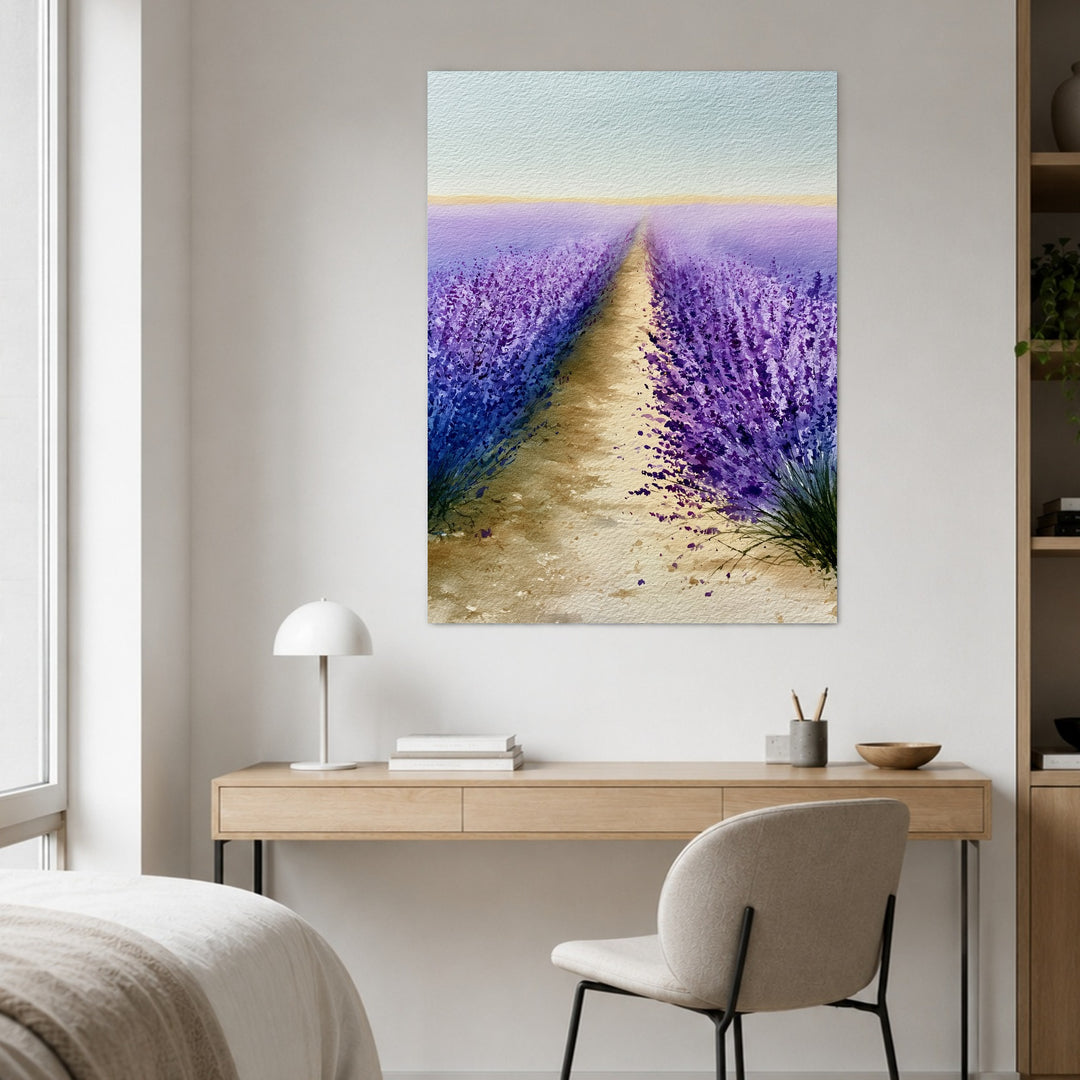 Lavendelfeld im Abendlicht Poster – Ohne Rahmen – Produktfoto