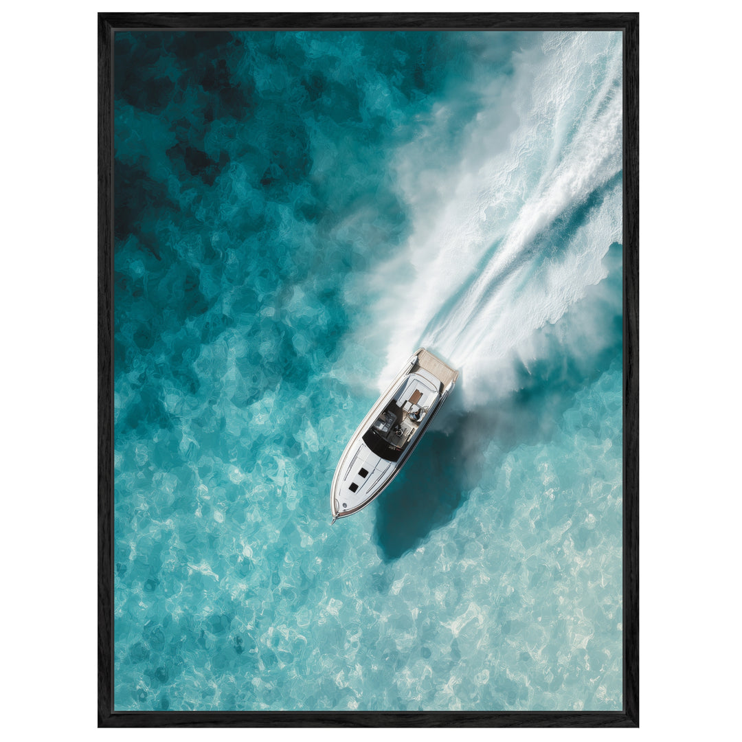 Speedboot im Türkismeer Leinwandbild – Leinwandbild