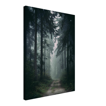 Nebelwald mit Pfad Leinwandbild