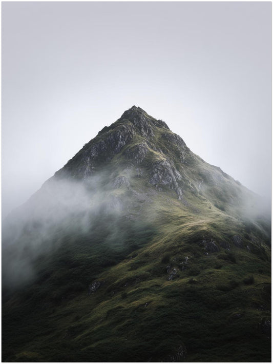 Nebliger Berggipfel Poster