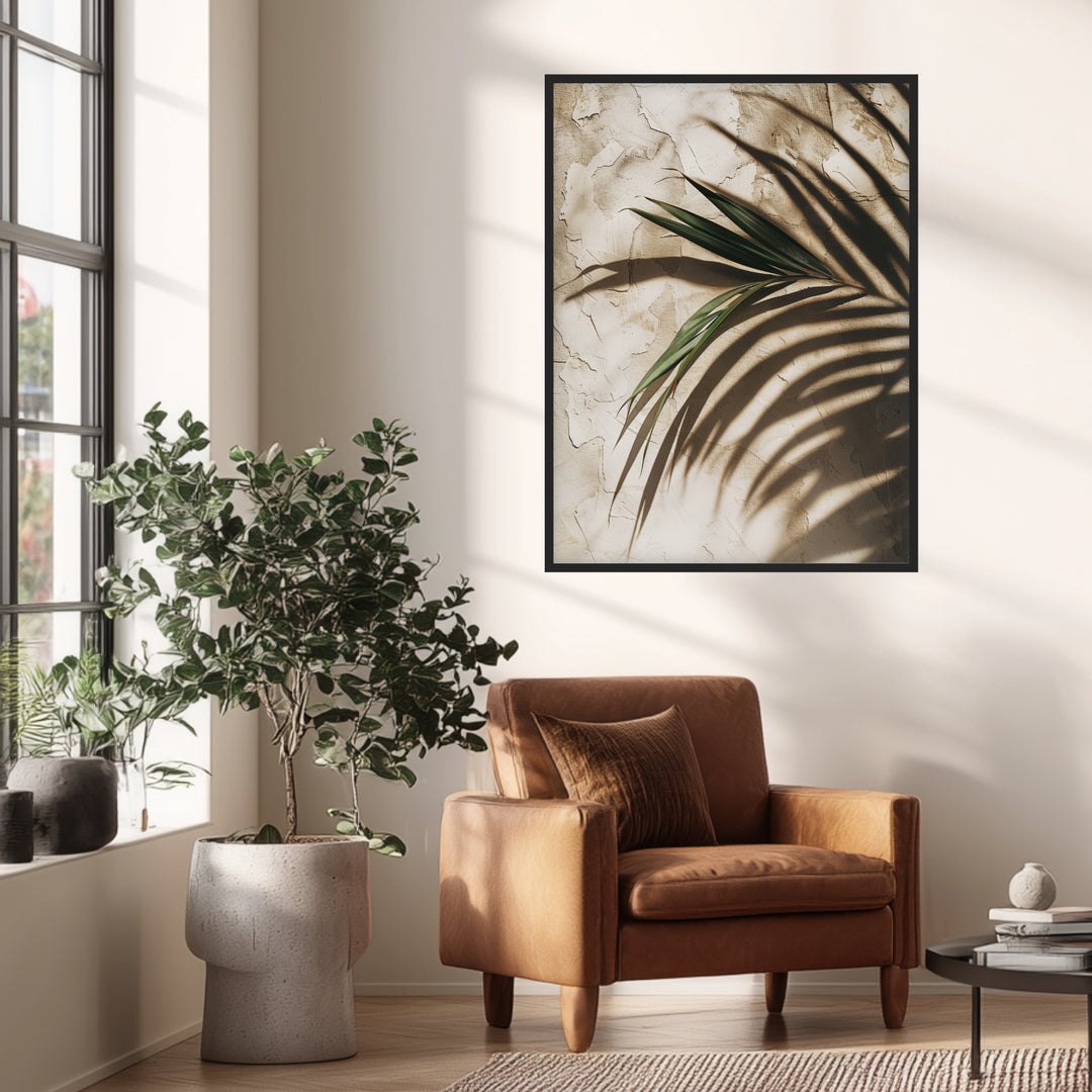 Palmschatten auf Putz Poster Landschaft – mattes Kunstdruck-Papier – Ansicht 2