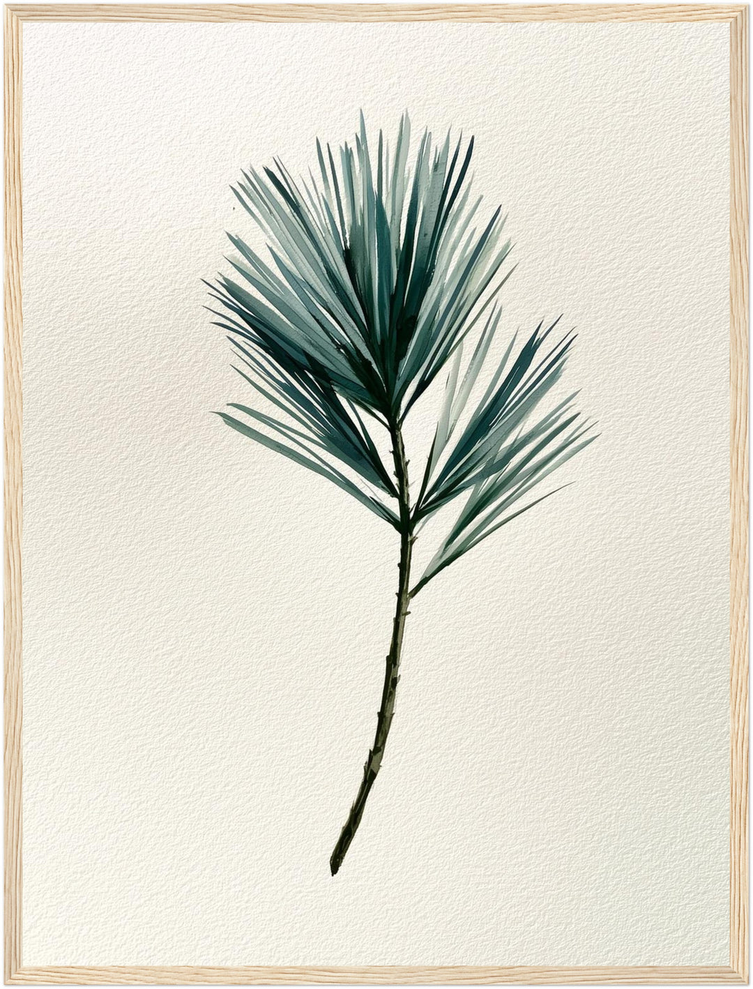 Winterlicher Tannenzweig aquarell Poster – Holz natur Rahmen – Produktfoto