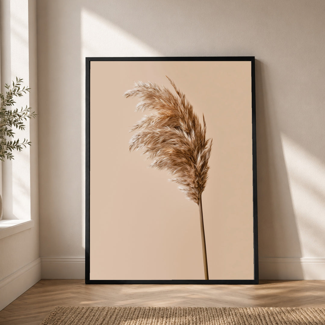 Pampasgras im Wind Poster – Schwarzer Rahmen – Produktfoto