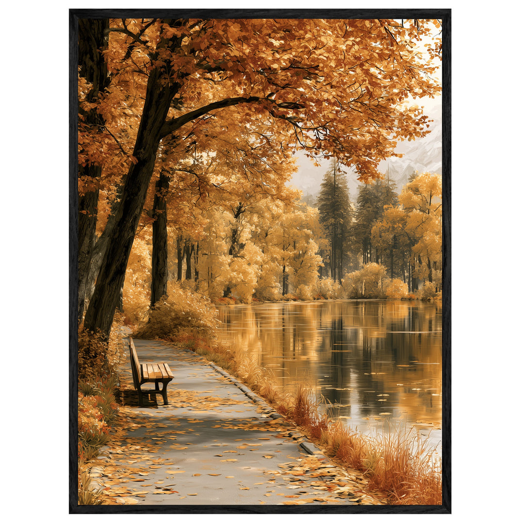 Goldener Herbst am See Leinwand