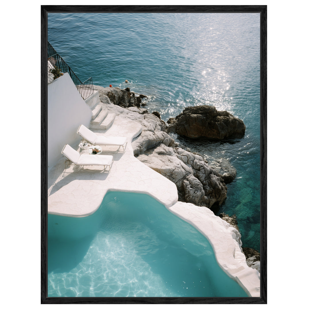 Weißer Pool am Meer Leinwandbild – Leinwandbild