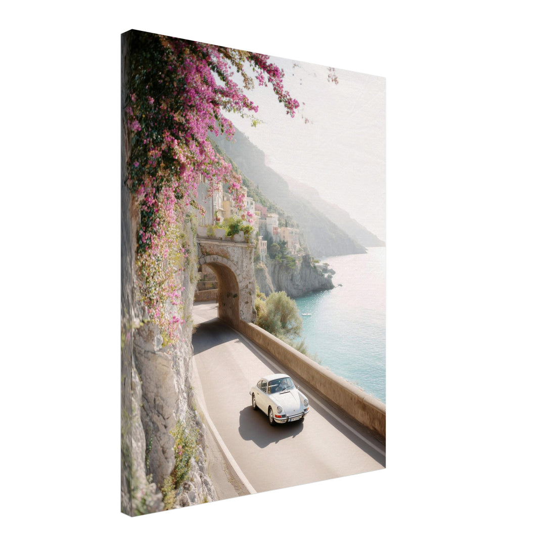 Amalfi Küstenstraße im Sommer Leinwandbild – Schräge Ansicht – Produktfoto