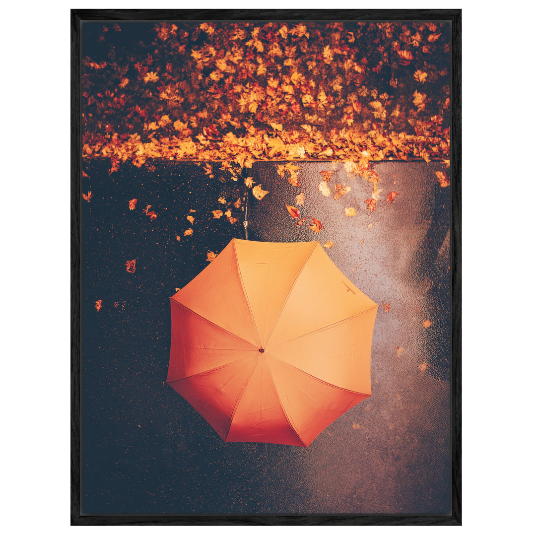 Regenschirm im Herbstregen Leinwandbild – Leinwandbild