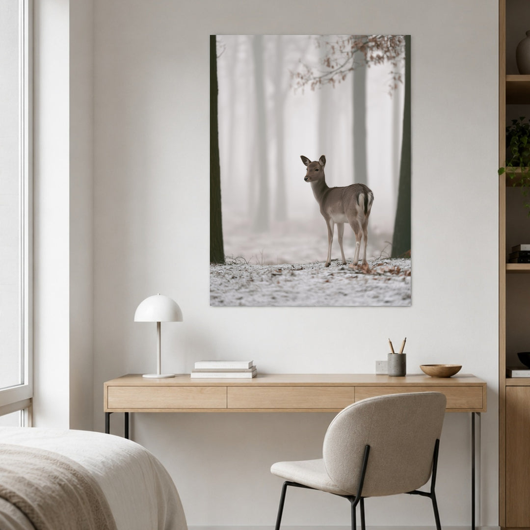Reh im Winterwald Poster – Ohne Rahmen – Produktfoto