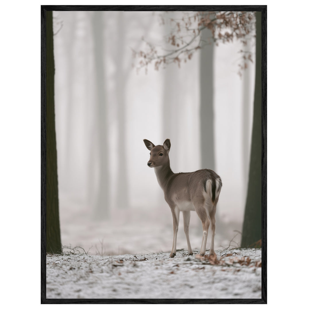 Reh im Winterwald Leinwandbild – Leinwandbild