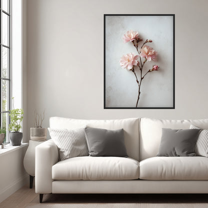 Rosa Blütenzweig Poster