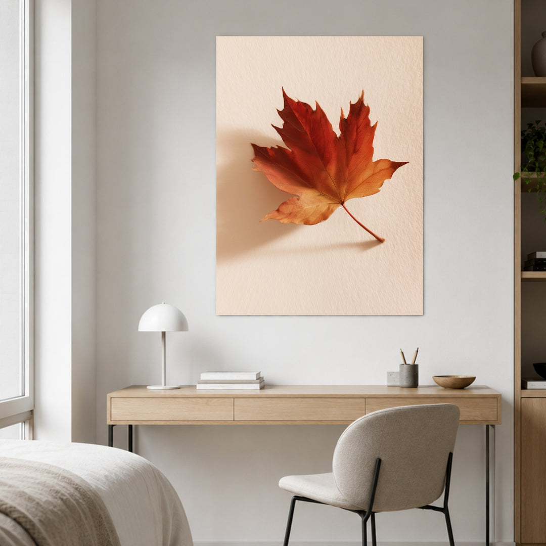 Herbstblatt im Licht Poster – Ohne Rahmen – Produktfoto