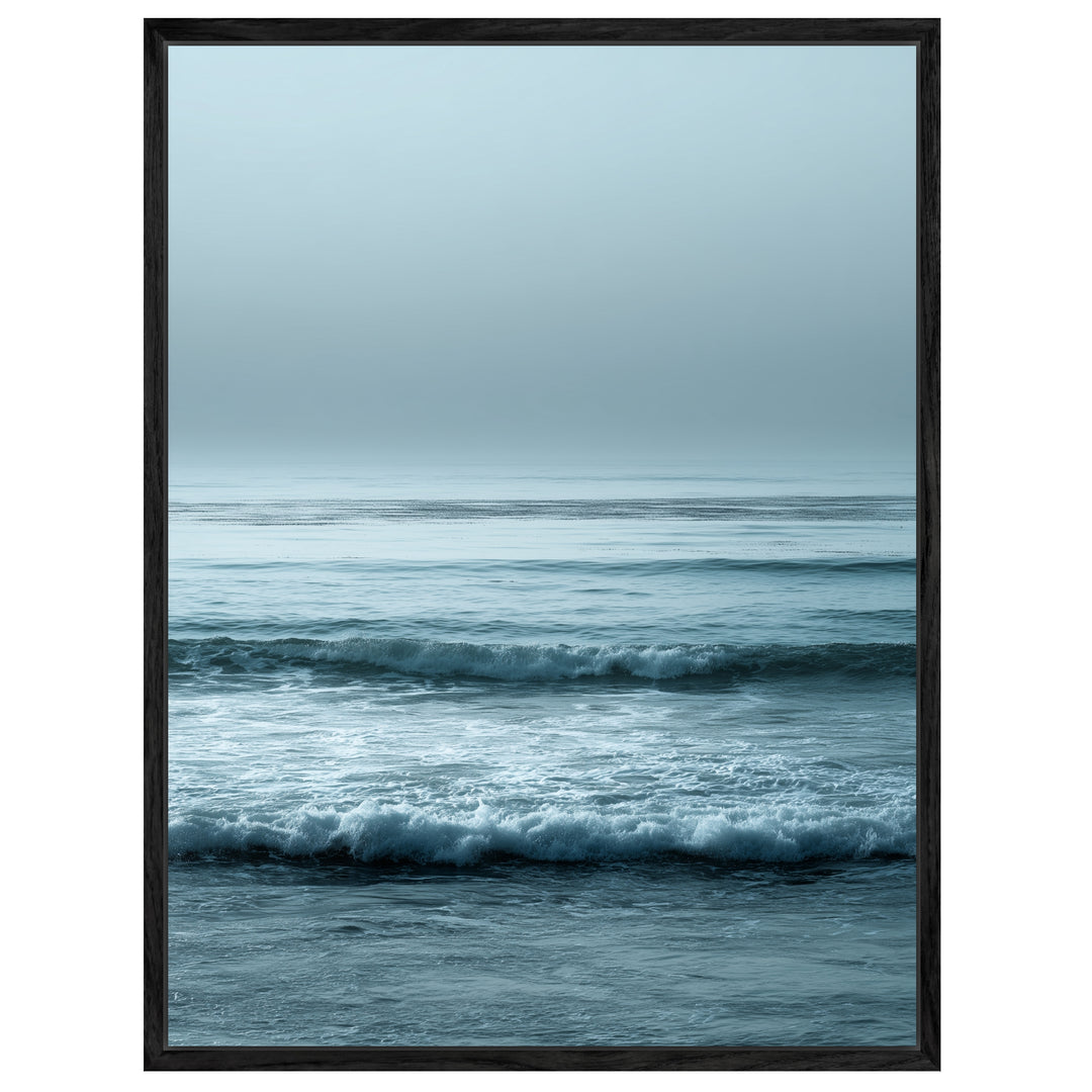 Ruhige Wellen im Nebel Leinwandbild abstrakt – Leinwand auf Holzrahmen – Ansicht 4