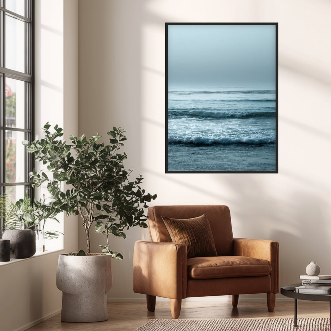 Ruhige Wellen im Nebel Poster abstrakt – mattes Kunstdruck-Papier – Ansicht 3