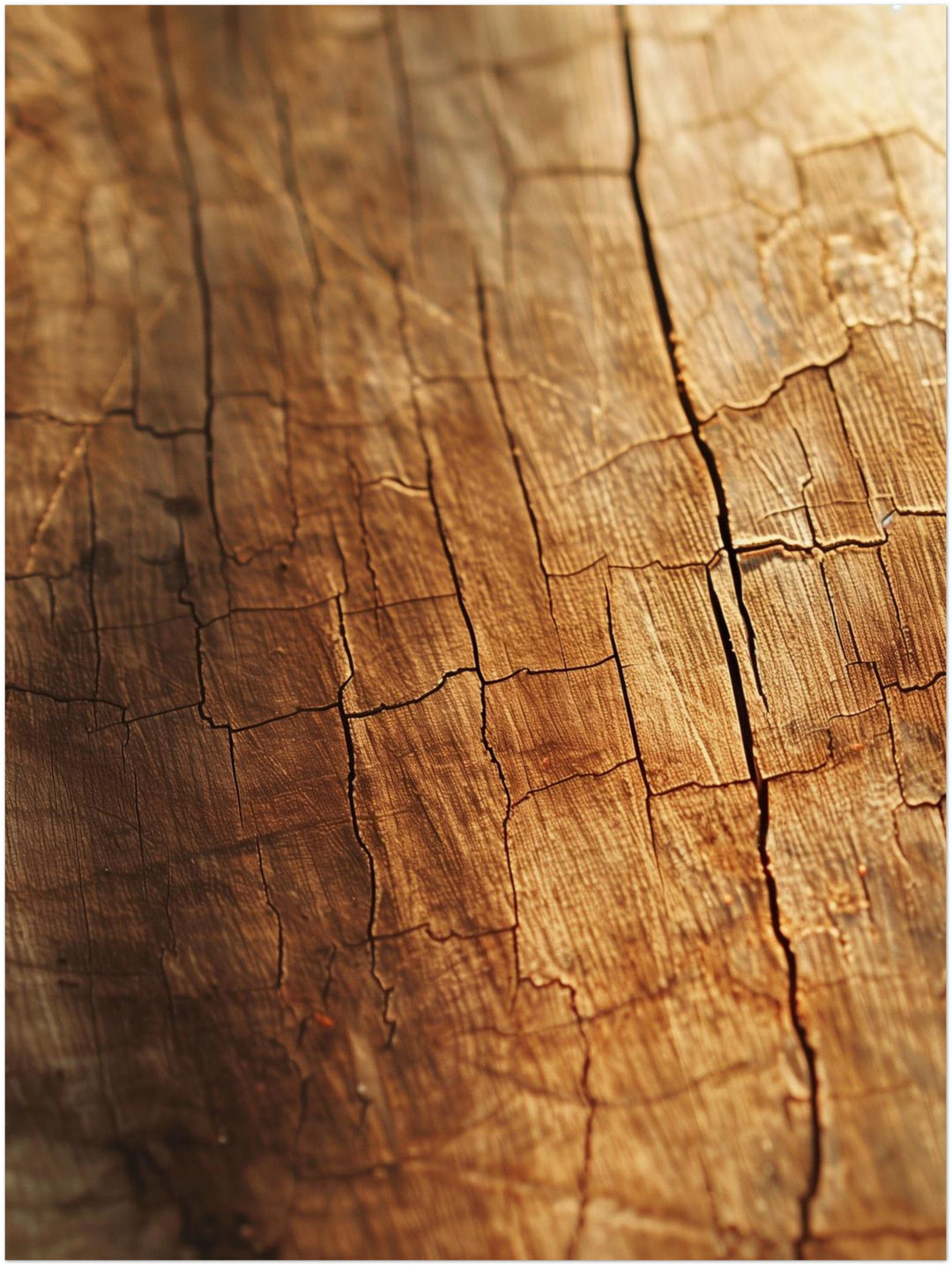 Geborstenes Holz im Licht Poster – Ohne Rahmen – Produktfoto