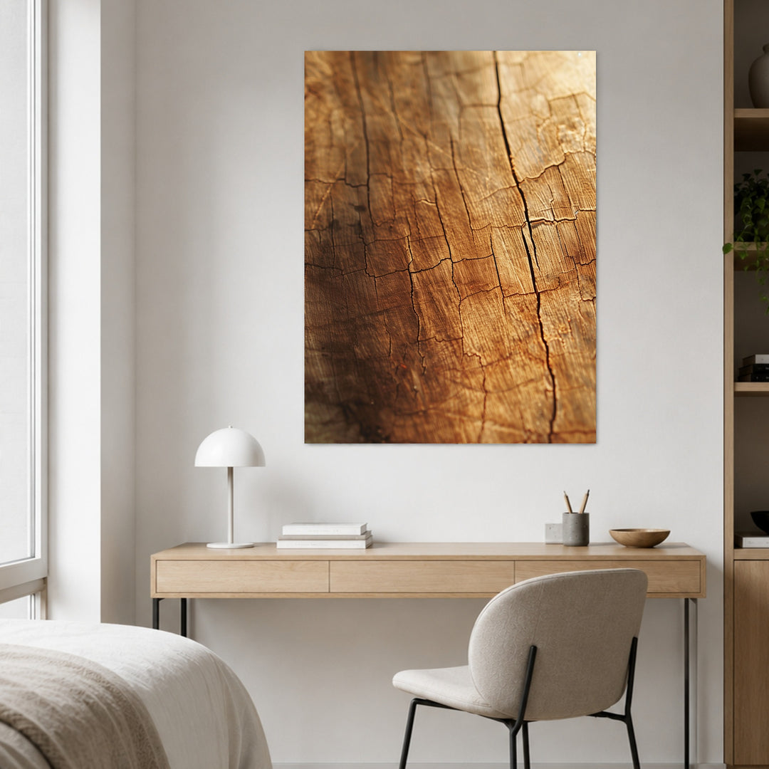 Geborstenes Holz im Licht Poster – Ohne Rahmen – Produktfoto