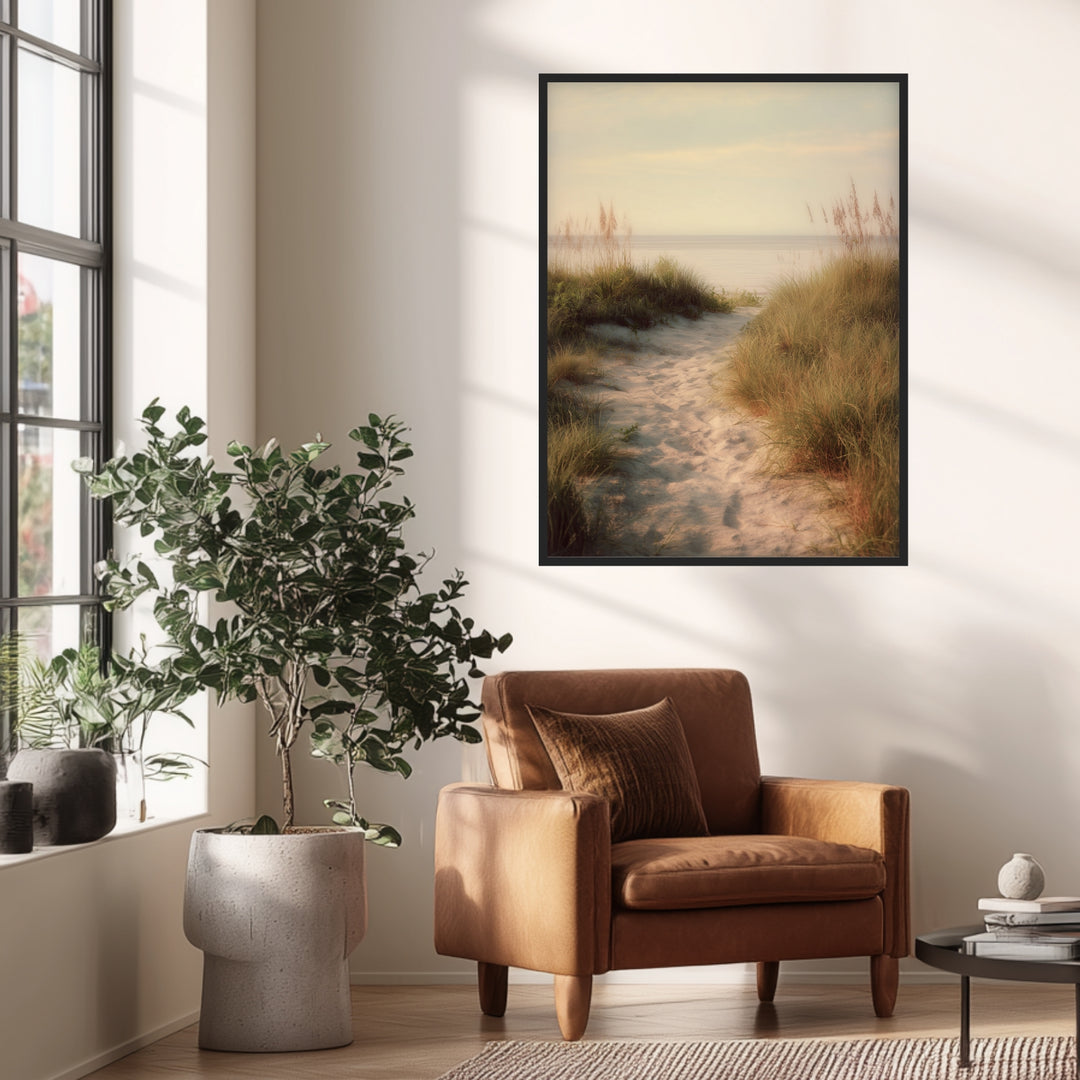 Sandweg durch Dünen Poster abstrakt – mattes Kunstdruck-Papier – Ansicht 3