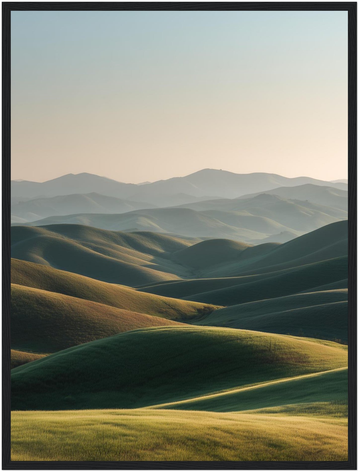 Sanfte Hügel im Licht Poster