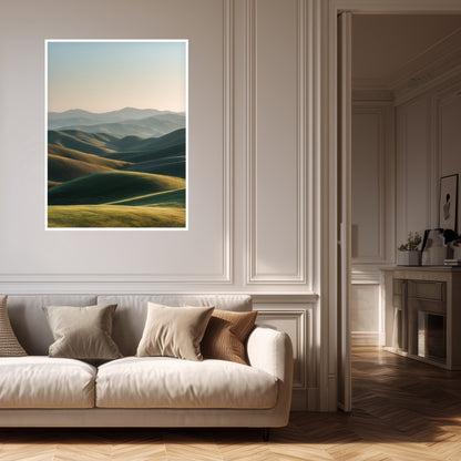 Sanfte Hügel im Licht Poster