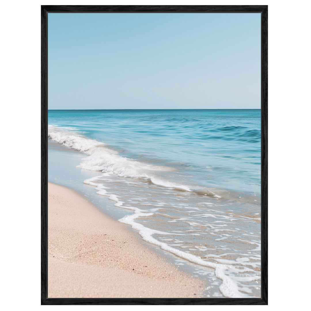 Türkises Meer am Sandstrand Leinwand Landschaft – Leinwand auf Holzrahmen – Ansicht 4