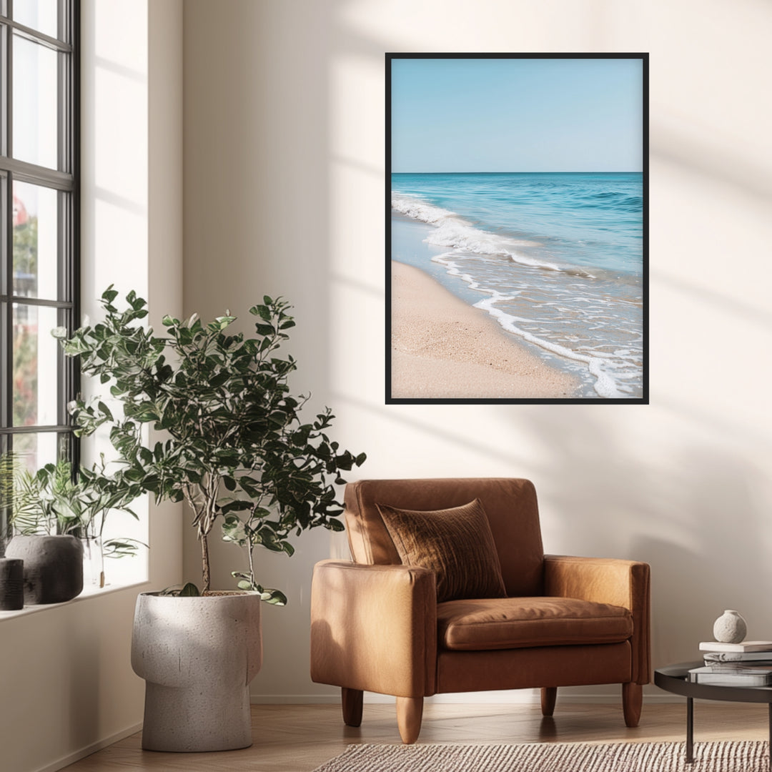 Türkises Meer am Sandstrand Poster Landschaft – mattes Kunstdruck-Papier – Ansicht 2