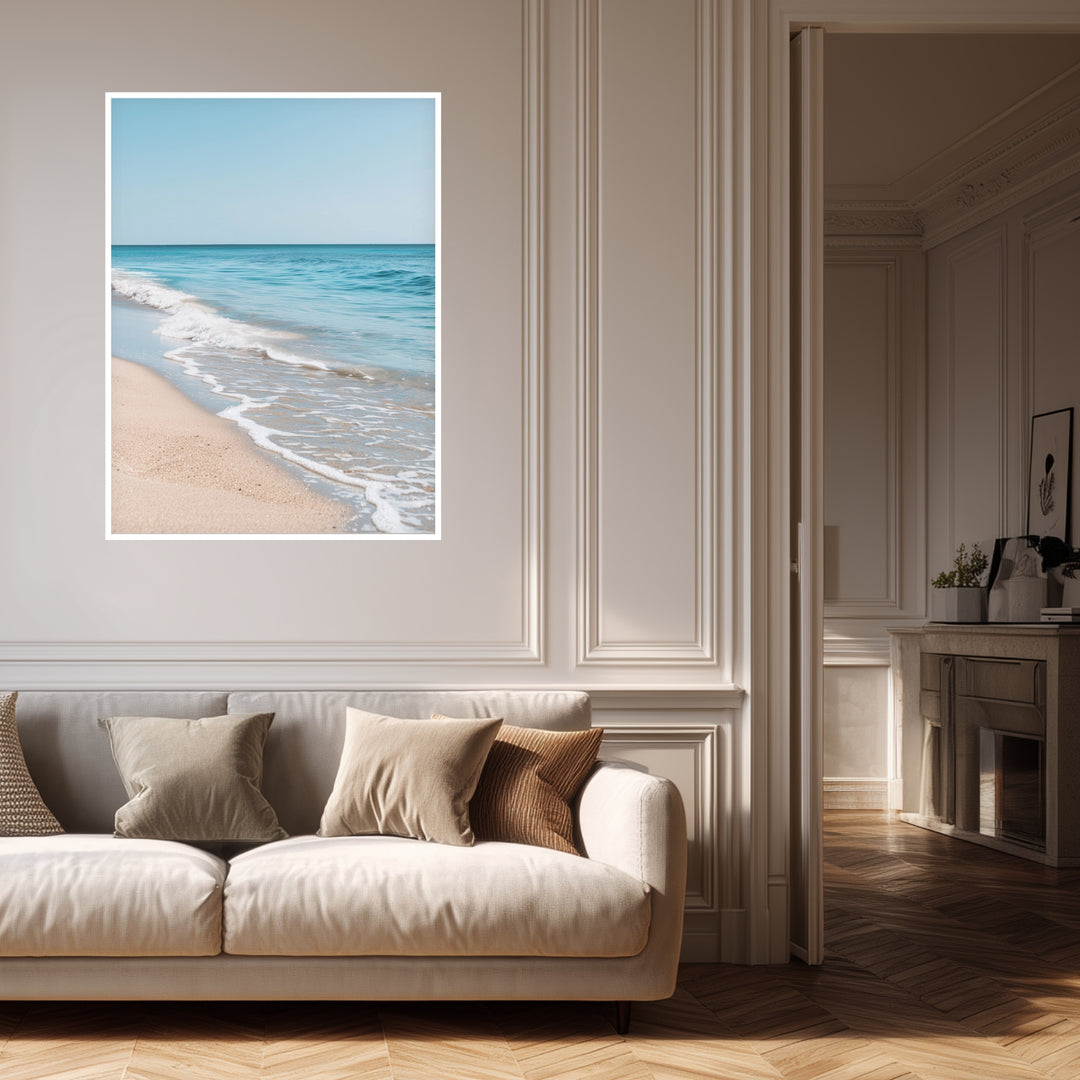 Türkises Meer am Sandstrand Poster Landschaft – mattes Kunstdruck-Papier – Ansicht 4