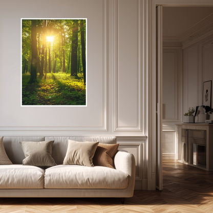 Sonnenlicht im Wald Poster