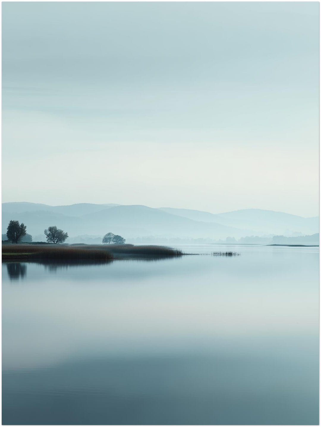 Spiegelnder See Ruhe abstrakt – Wandkunst