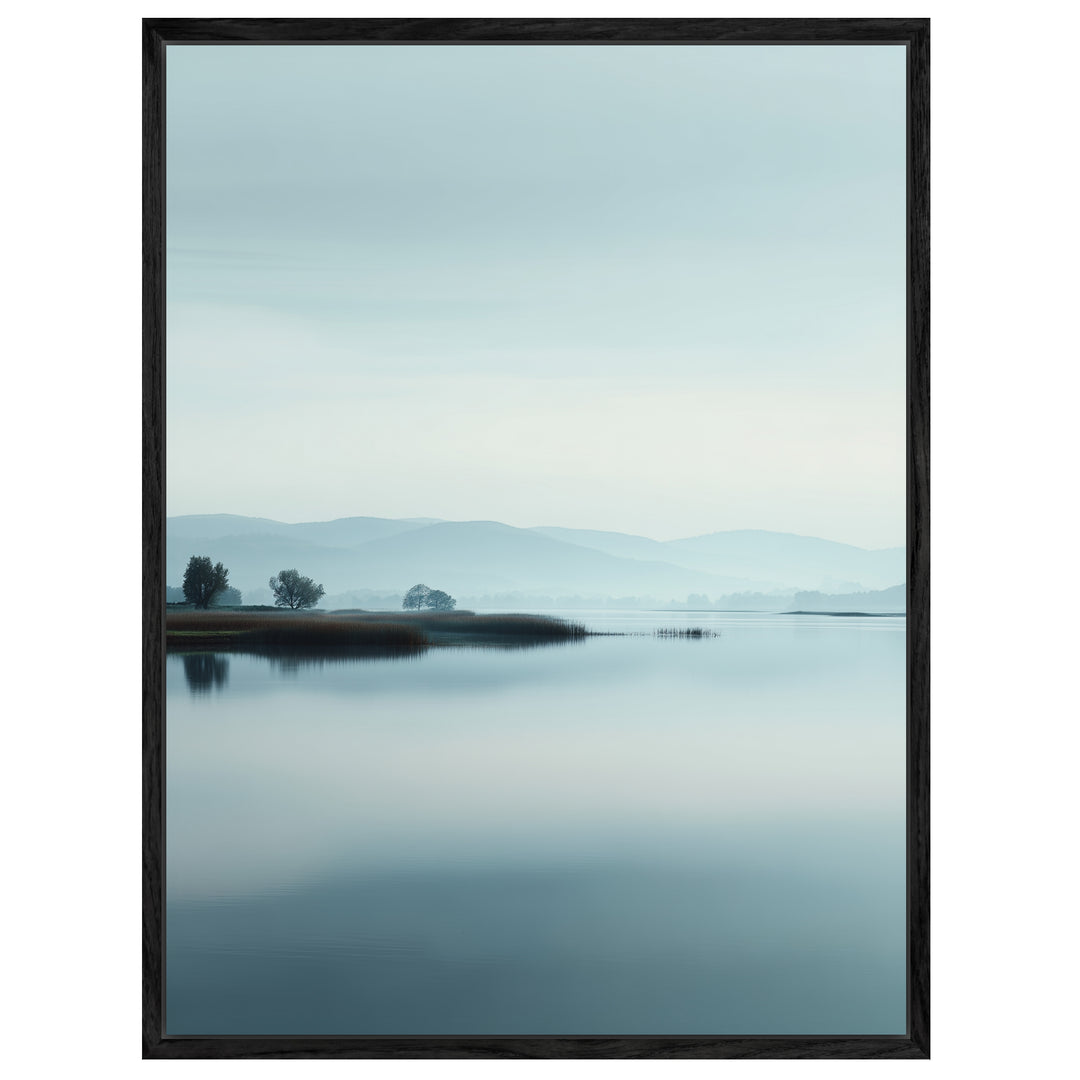 Spiegelnder See Ruhe Leinwandbild abstrakt – Leinwand auf Holzrahmen – Ansicht 4