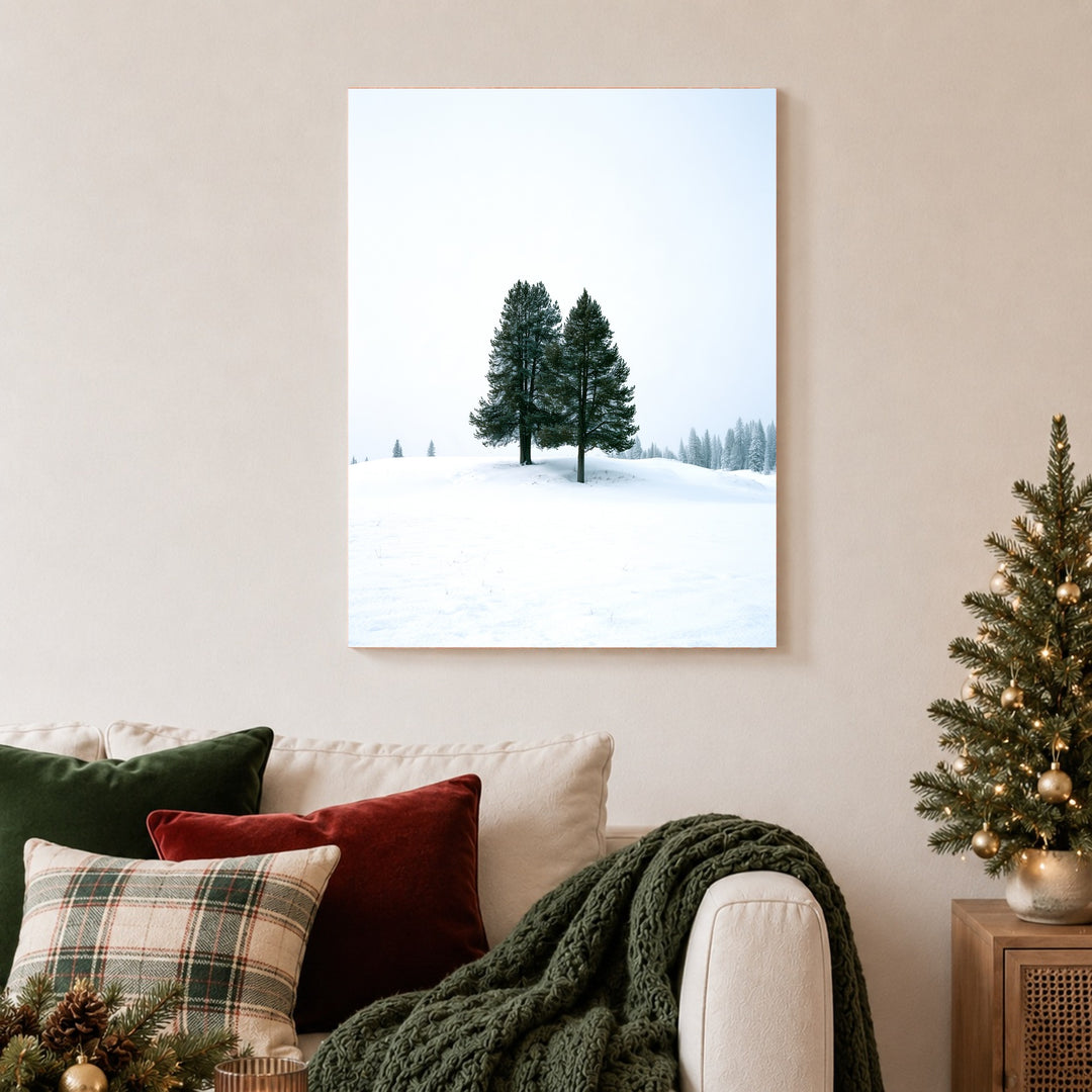 Zwei Tannen im Schnee Poster – Ohne Rahmen – Produktfoto