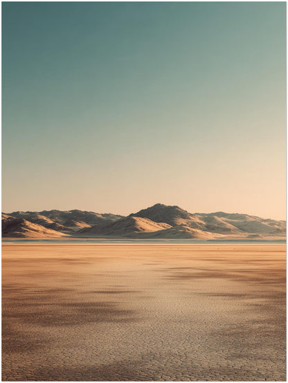 Trockener Boden und Berge Leinwandbild