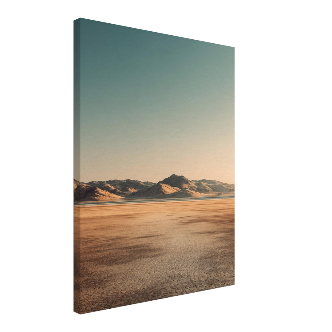 Trockener Boden und Berge Leinwandbild abstrakt – Leinwand auf Holzrahmen – Ansicht 2