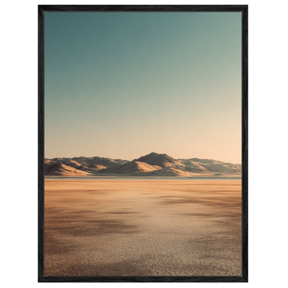 Trockener Boden und Berge Leinwandbild